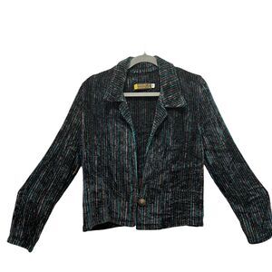 Cardigan Jacket Margaret Lent Fiber Art Women's ART Handwoven Chenille Luxury M
